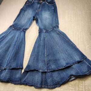 Bell Bottom Jeans Women 29x29 Super Flare High Rise Cowgirl Boho Western Lainey